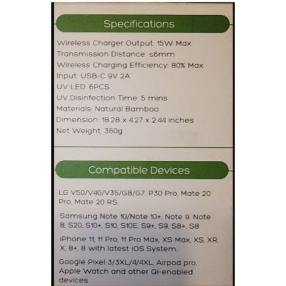 New! UV Sanitizing Box & Wireless Charger Phone, watch, mask & more by Wambu - Picture 4 of 4